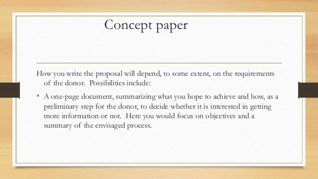 How to write a concept proposal