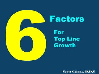 6
Factors
For
Top Line
Growth
Scott Cairns, D.D.S
 