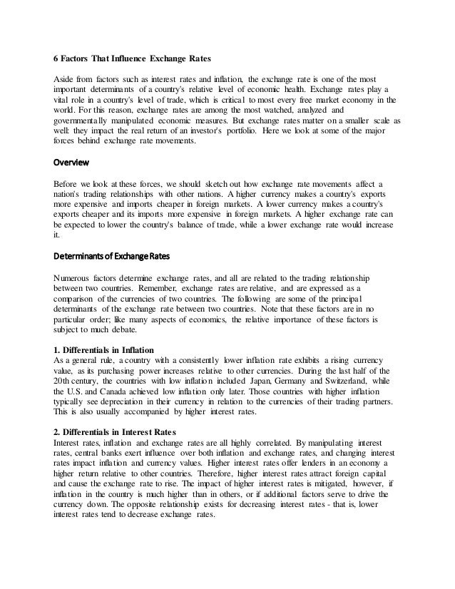 6 Factors That Influence Exchange Rates