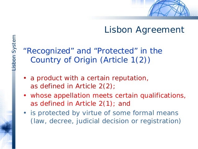 legal decree definition Protection  international of Indications Geographical