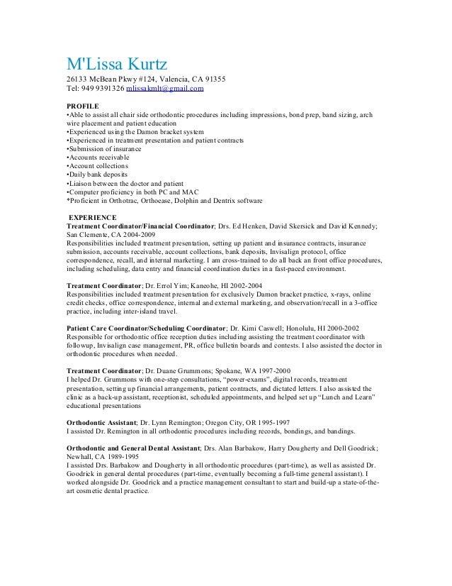 Dental Resume