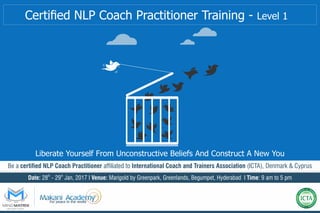 Level 1 - Certfied NLP Coach Practitioner Training @ Hyderabad ( NLP Transformation Coaching for Excellence)