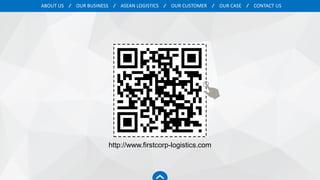 OUR BUSINESS ASEAN LOGISTICS OUR CASEOUR CUSTOMER CONTACT USABOUT US
http://www.firstcorp-logistics.com
 