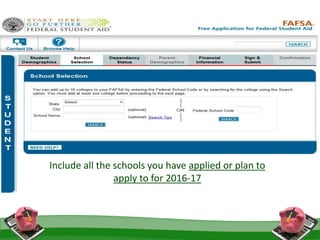 Kansas
Include all the schools you have applied or plan to
apply to for 2016-17
 