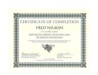 Advanced Credit Analysis and Business Financing 2000