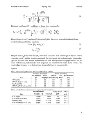Hybrid Rocket Motor Final Report | PDF