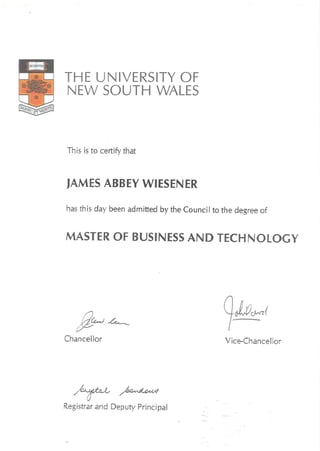 Masters of Business and Technology