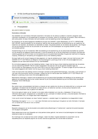 100
 EV SSL Certificaat bij betalingspagina
 Privacybeleid
 