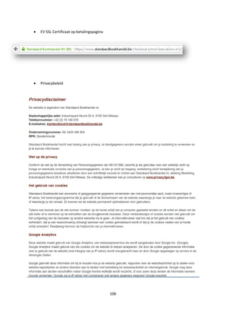 106
 EV SSL Certificaat op betalingspagina
 Privacybeleid
 