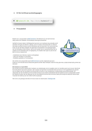 111
 EV SSL Certificaat op betalingspagina
 Privacybeleid
 