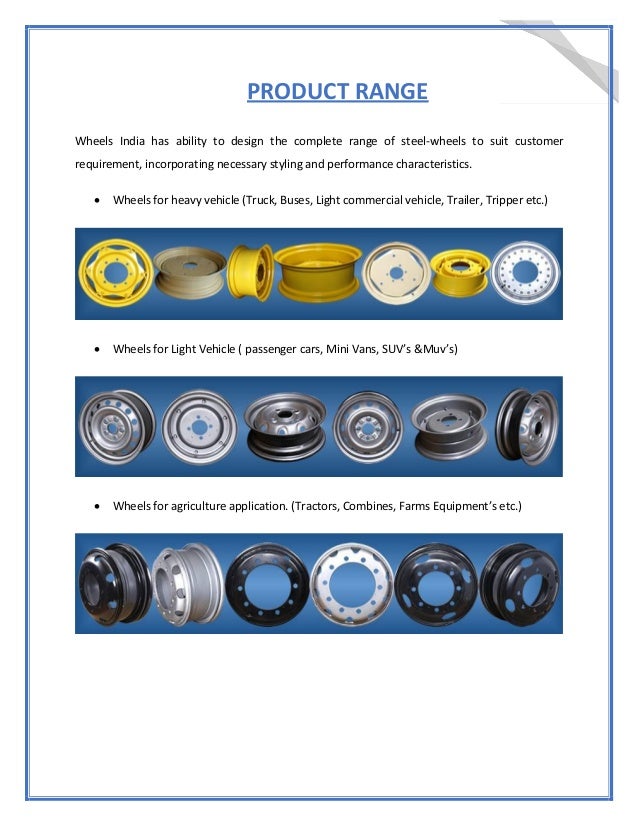 Internship Report At Wheels India Ltd