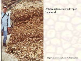 http://seis.natsci.csulb.edu/rbehl/cong.htm
Orthoconglomerate with open
framework.
 