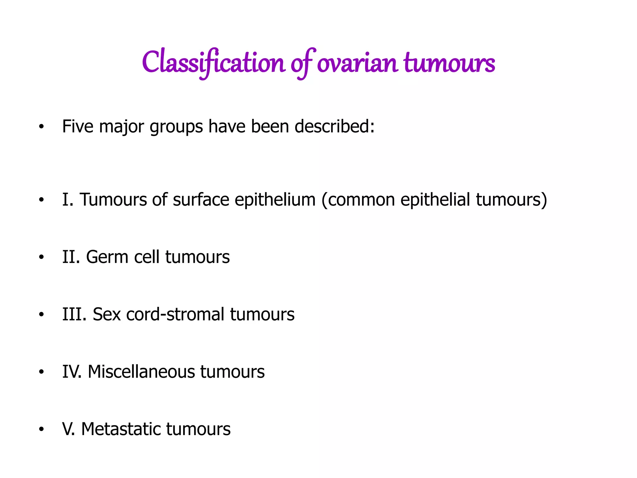 Female Genital Tumours: Who Classification of Tumours (Who
