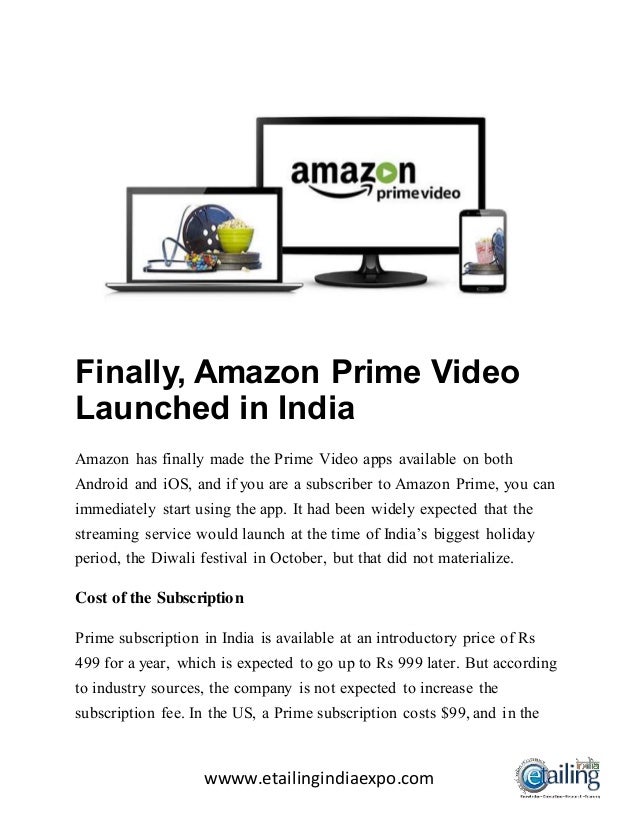 Finally Amazon Prime Video Launched In India Finally Amazon Prime Video Launched In India