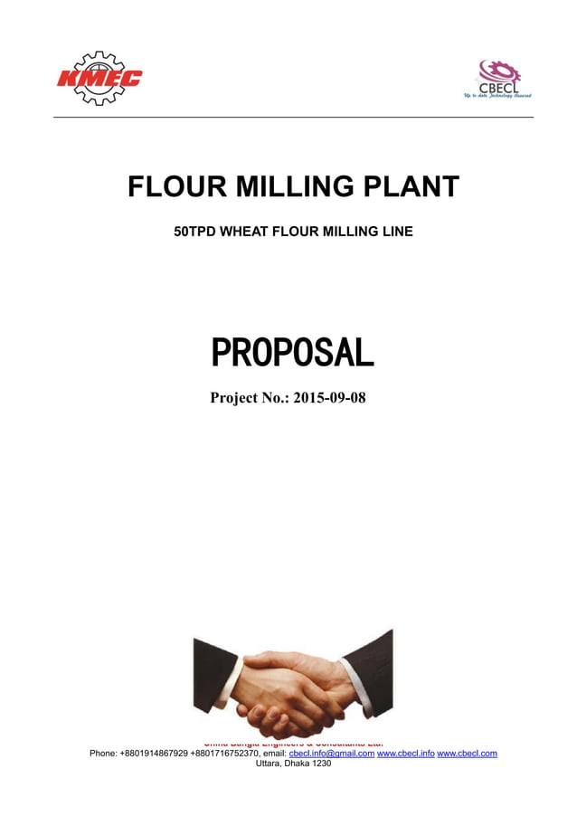 50TPD wheat flour mill Quotation by cbecl PDF