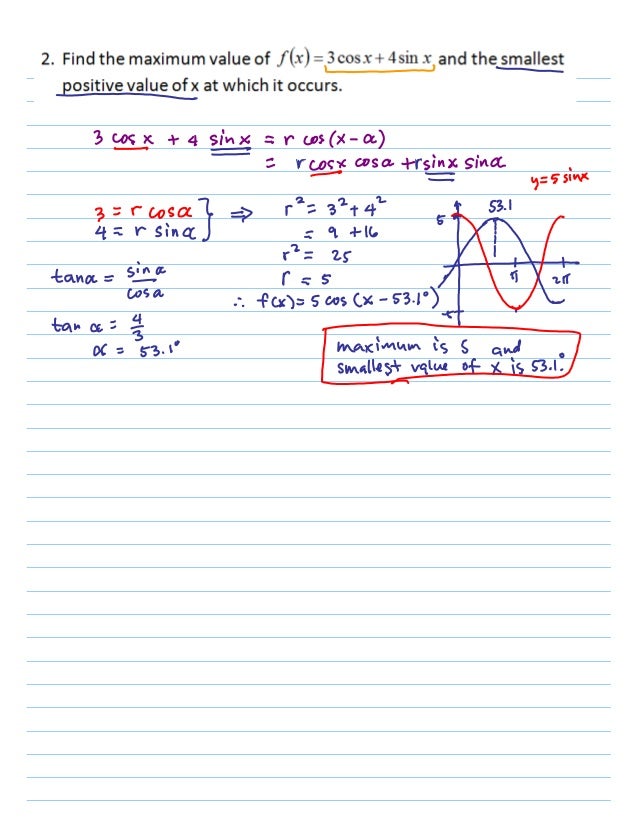 6f the equation acosx plus bsinx