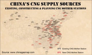 Document
Name:
2012 China's CNG Map
Document
Brief:
Locations of China's 315 existing, constructing and planning CNG mother stations recorded in China Natural Gas Map 5, Project Directories and Reports published by ARA
Research & Publication.
Published
Year:
2012
Data
Source:
China Natural Gas Map, Project Directories and Reports
Source
Website:
www.chinagasmap.com
Related
Data:
China Petroleum Map, Project Directories and Reports
Related
Website:
www.chinapetroleummap.com
 