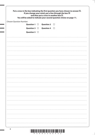 Put a cross in the box indicating the first question you have chosen to answer .
                                           If you change your mind, put a line through the box
                                                    and then put a cross in another box .
                                  You will be asked to indicate your second question choice on page 11.
Chosen Question Number:
                    Question 1                                                                                                                                    Question 2
                                                                                          Question 3                                                              Question 4

                                                                                          Question 5

. . . . . . . . . . . . ................................... . . . . . . . . . . . . . . . . . . . . . . . . . . . . . . . . . . . . . . . . . . . . . . . . . . . . . . . . . . . . . . . . . . . . ............ ............................................................................................................................... . . . . . . . . . . . . . . . . . . .



. . . . . . . . . . . . ................................... . . . . . . . . . . . . . . . . . . . . . . . . . . . . . . . . . . . . . . . . . . . . . . . . . . . . . . . . . . . . . . . . . . . . . ........... ............................................................................................................................... .. . . . . . . . . . . . . . . . . .



. . . . . . . . . . . . ................................... . . . . . . . . . . . . . . . . . . . . . . . . . . . . . . . . . . . . . . . . . . . . . . . . . . . . . . . . . . . . . . . . . . . . . ........... ............................................................................................................................... . . . . . . . . . . . . . . . . . . .



. . . . . . . . . . . . ................................... . . . . . . . . . . . . . . . . . . . . . . . . . . . . . . . . . . . . . . . . . . . . . . . . . . . . . . . . . . . . . . . . . . . . . ........... ............................................................................................................................... .. . . . . . . . . . . . . . . . . .



. . . . . . . . . . . . ................................... . . . . . . . . . . . . . . . . . . . . . . . . . . . . . . . . . . . . . . . . . . . . . . . . . . . . . . . . . . . . . . . . . . . . . ........... ............................................................................................................................... . . . . . . . . . . . . . . . . . . .



. . . . . . . . . . . . ................................... . . . . . . . . . . . . . . . . . . . . . . . . . . . . . . . . . . . . . . . . . . . . . . . . . . . . . . . . . . . . . . . . . . . . . ........... ............................................................................................................................... .. . . . . . . . . . . . . . . . . .



. . . . . . . . . . . . ................................... . . . . . . . . . . . . . . . . . . . . . . . . . . . . . . . . . . . . . . . . . . . . . . . . . . . . . . . . . . . . . . . . . . . . . ........... ............................................................................................................................... . . . . . . . . . . . . . . . . . . .



. . . . . . . . . . . . ................................... . . . . . . . . . . . . . . . . . . . . . . . . . . . . . . . . . . . . . . . . . . . . . . . . . . . . . . . . . . . . . . . . . . . . . ........... ............................................................................................................................... .. . . . . . . . . . . . . . . . . .



. . . . . . . . . . . . ................................... . . . . . . . . . . . . . . . . . . . . . . . . . . . . . . . . . . . . . . . . . . . . . . . . . . . . . . . . . . . . . . . . . . . . . ........... ............................................................................................................................... . . . . . . . . . . . . . . . . . . .



. . . . . . . . . . . . ................................... . . . . . . . . . . . . . . . . . . . . . . . . . . . . . . . . . . . . . . . . . . . . . . . . . . . . . . . . . . . . . . . . . . . . . ........... ............................................................................................................................... .. . . . . . . . . . . . . . . . . .



. . . . . . . . . . . . ................................... . . . . . . . . . . . . . . . . . . . . . . . . . . . . . . . . . . . . . . . . . . . . . . . . . . . . . . . . . . . . . . . . . . . . . ........... ............................................................................................................................... . . . . . . . . . . . . . . . . . . .



. . . . . . . . . . . . ................................... . . . . . . . . . . . . . . . . . . . . . . . . . . . . . . . . . . . . . . . . . . . . . . . . . . . . . . . . . . . . . . . . . . . . . ........... ............................................................................................................................... .. . . . . . . . . . . . . . . . . .



. . . . . . . . . . . . ................................... . . . . . . . . . . . . . . . . . . . . . . . . . . . . . . . . . . . . . . . . . . . . . . . . . . . . . . . . . . . . . . . . . . . . . ........... ............................................................................................................................... . . . . . . . . . . . . . . . . . . .



. . . . . . . . . . . . ................................... . . . . . . . . . . . . . . . . . . . . . . . . . . . . . . . . . . . . . . . . . . . . . . . . . . . . . . . . . . . . . . . . . . . . . ........... ............................................................................................................................... .. . . . . . . . . . . . . . . . . .



. . . . . . . . . . . . ................................... . . . . . . . . . . . . . . . . . . . . . . . . . . . . . . . . . . . . . . . . . . . . . . . . . . . . . . . . . . . . . . . . . . . . . ........... ............................................................................................................................... . . . . . . . . . . . . . . . . . . .



. . . . . . . . . . . . ................................... . . . . . . . . . . . . . . . . . . . . . . . . . . . . . . . . . . . . . . . . . . . . . . . . . . . . . . . . . . . . . . . . . . . . . ........... ............................................................................................................................... .. . . . . . . . . . . . . . . . . .



. . . . . . . . . . . . ................................... . . . . . . . . . . . . . . . . . . . . . . . . . . . . . . . . . . . . . . . . . . . . . . . . . . . . . . . . . . . . . . . . . . . . . ........... ............................................................................................................................... . . . . . . . . . . . . . . . . . . .



. . . . . . . . . . . . ................................... . . . . . . . . . . . . . . . . . . . . . . . . . . . . . . . . . . . . . . . . . . . . . . . . . . . . . . . . . . . . . . . . . . . . . ........... ............................................................................................................................... .. . . . . . . . . . . . . . . . . .



. . . . . . . . . . . . ................................... . . . . . . . . . . . . . . . . . . . . . . . . . . . . . . . . . . . . . . . . . . . . . . . . . . . . . . . . . . . . . . . . . . . . . ........... ............................................................................................................................... . . . . . . . . . . . . . . . . . . .



. . . . . . . . . . . . ................................... . . . . . . . . . . . . . . . . . . . . . . . . . . . . . . . . . . . . . . . . . . . . . . . . . . . . . . . . . . . . . . . . . . . . . ........... ............................................................................................................................... .. . . . . . . . . . . . . . . . . .




              4
                                                                                                             *P39933A0432*
 