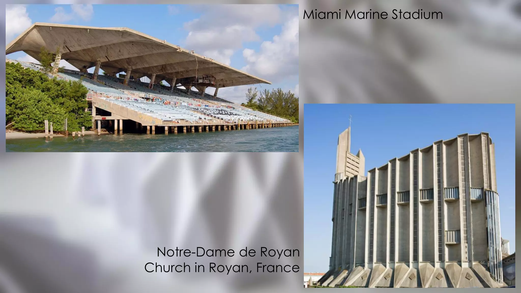 Notre-Dame de Royan
Church in Royan, France
Miami Marine Stadium
 