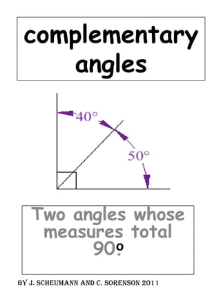 Complementary Angle Table 6 geometry and measurement | PPSX