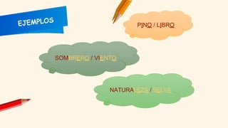 SOMBRERO / VIENTO
NATURALEZA / SELVA
PINO / LIBRO
 