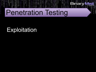 Exploitation
Penetration Testing
 