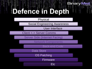 5: Identify Risks?
Defence in Depth
 