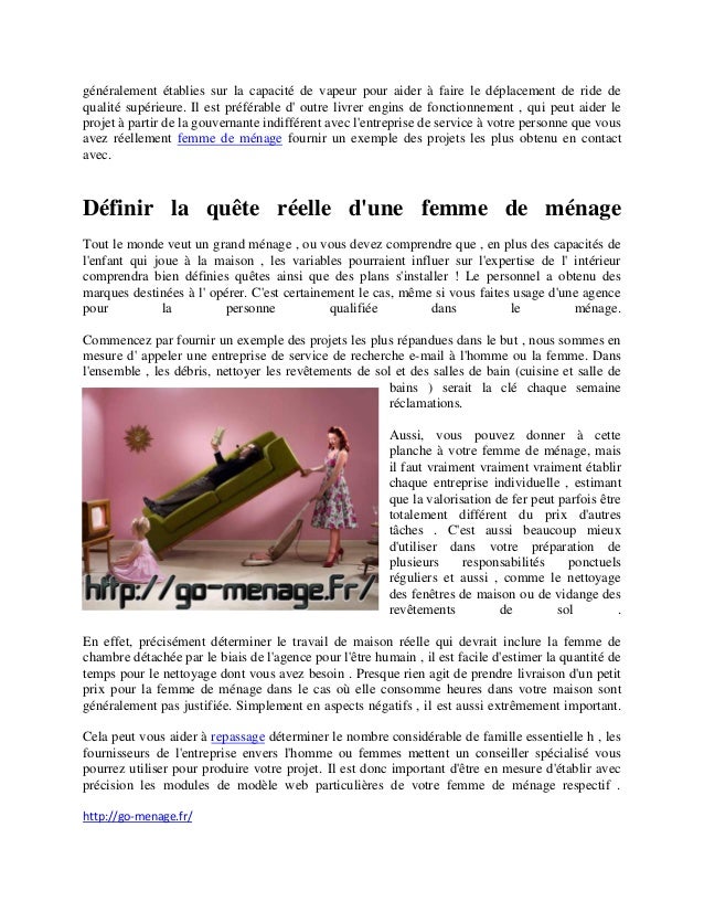 Recherche femme de ménage dans loise