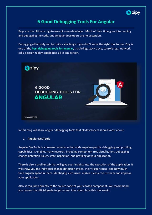 6 Top Debugging Tools for Angular Developers | PDF