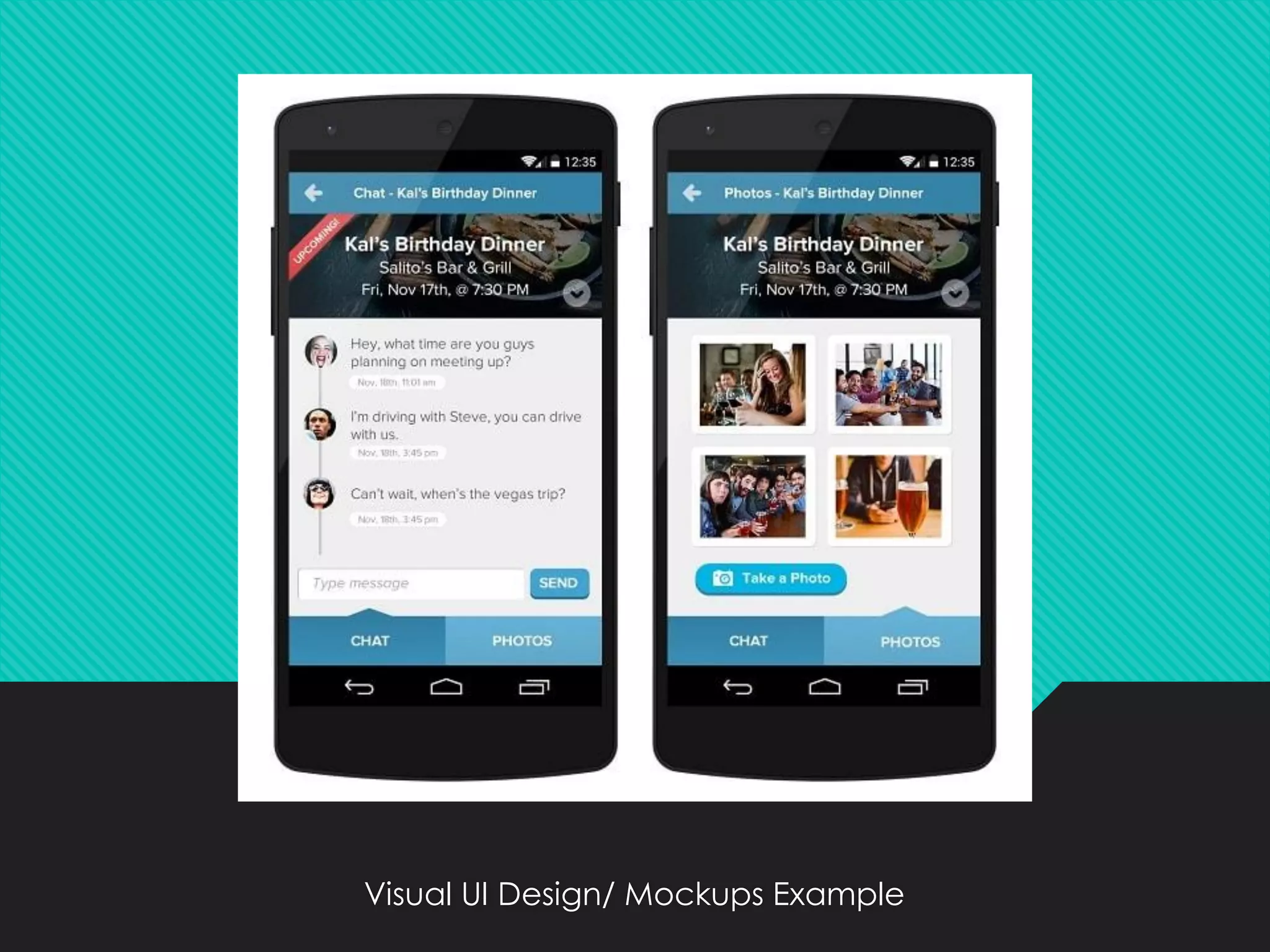 Visual UI Design/ Mockups Example
 