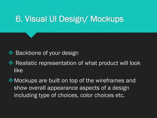 Visual UI Design/ Mockups Example
 