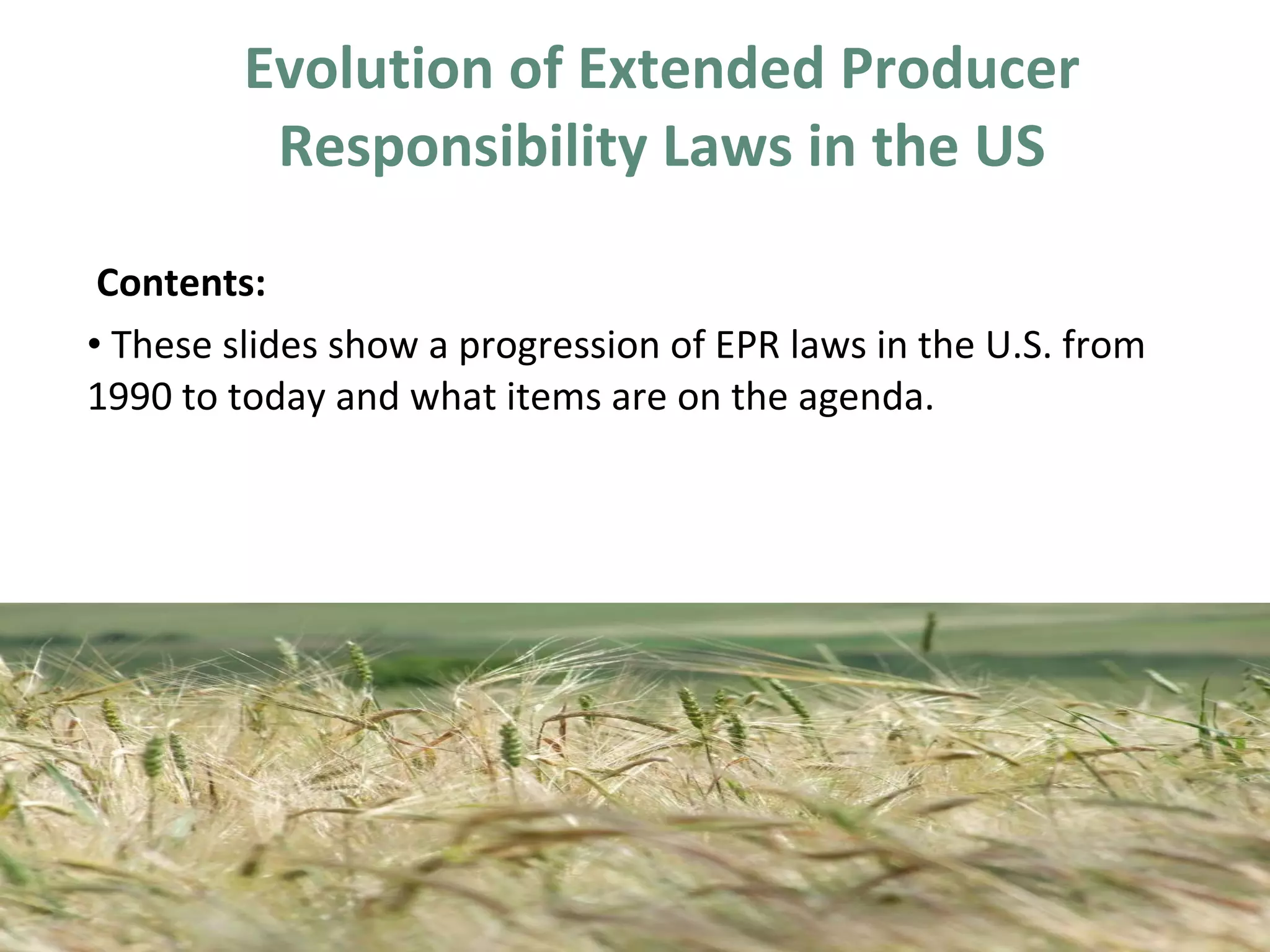 6 Growth of extended producer responsibility laws | PPT | Free Download