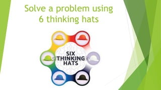 Solve a problem using
6 thinking hats
 