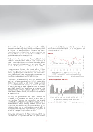 33
PIB CChile
Crecicimiento reall del PIB - Perú
Chile estableció la “Ley de Estabilización fiscal” en 2000, y
desde enton...