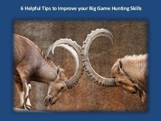 6 Helpful Tips to Improve your Big Game Hunting Skills
 