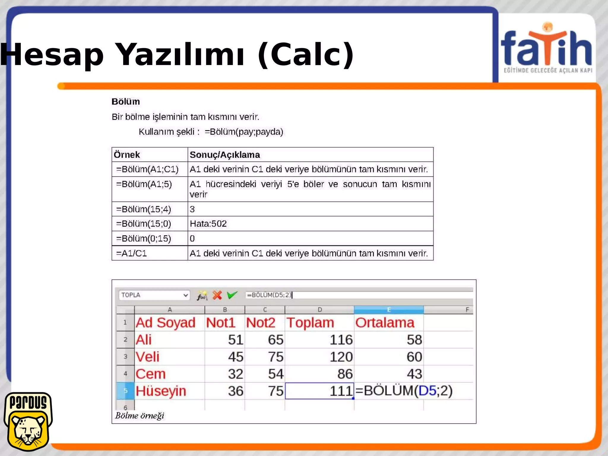 Hesap Yazılımı (Calc)
 