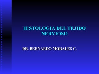 HISTOLOGIA DEL TEJIDO NERVIOSO DR. BERNARDO MORALES C. 