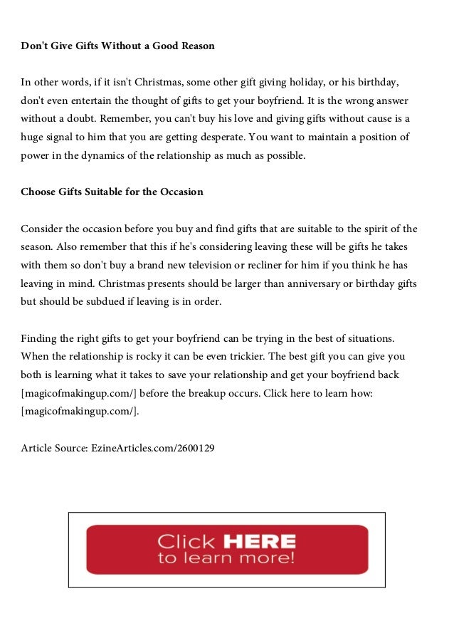 gifts to get your ex boyfriend back