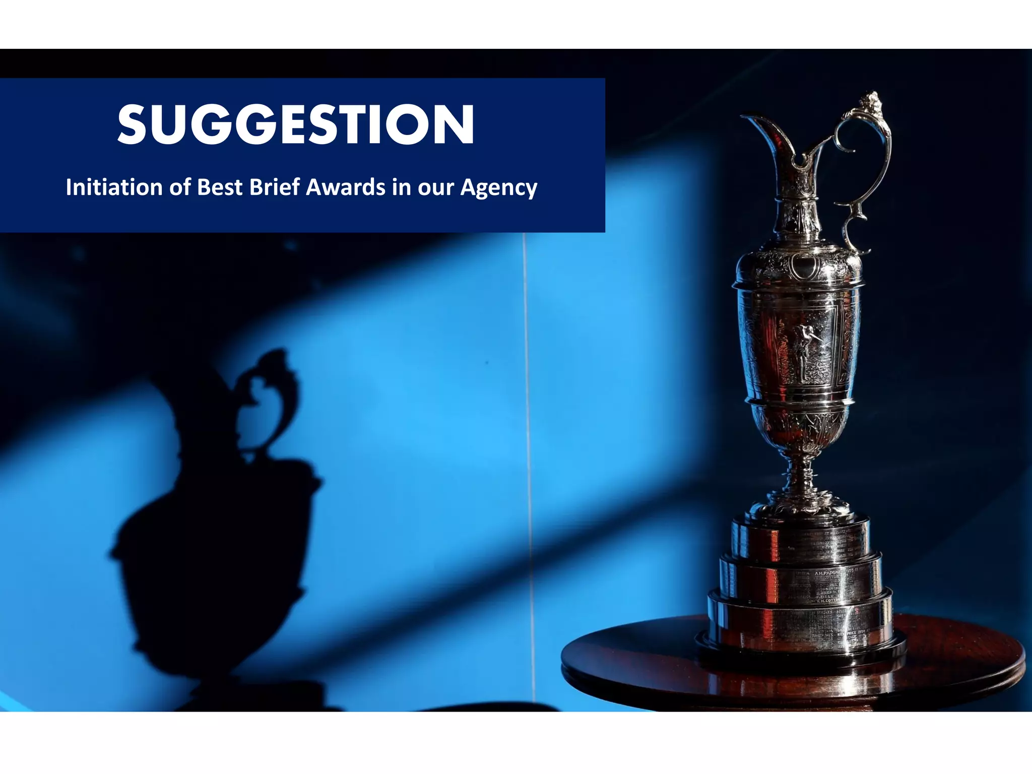 SUGGESTION
Initiation of Best Brief Awards in our Agency

 