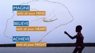 IMAGINE
BELIEVE
with all your HEART
ACHIEVE
with all your MIGHT
with all your MIND
 