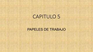 CAPITULO 5
PAPELES DE TRABAJO
 