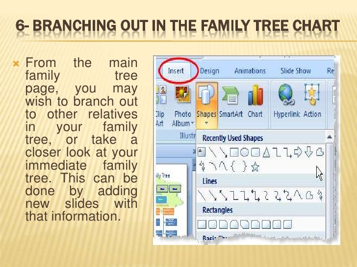 6 ict tutorial create a family tree chart in power point 2007 create a family tree chart powerpoint 2007