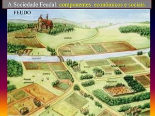 A Sociedade Feudal: componentes econômicos e sociais.
FEUDO
 
