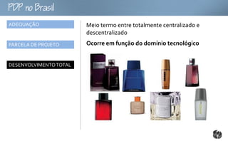 oB
ADEQUAÇÃO               Meio termo entre totalmente centralizado e
                        descentralizado
PARCELA DE PROJETO      Ocorre em função do domínio tecnológico


DESENVOLVIMENTO TOTAL
 