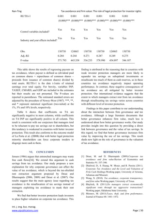 Tax avoidance and firm value: The role of legal protection for investor ...