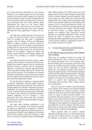 Tax avoidance and firm value: The role of legal protection for investor ...