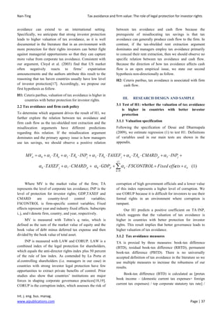 Tax avoidance and firm value: The role of legal protection for investor ...