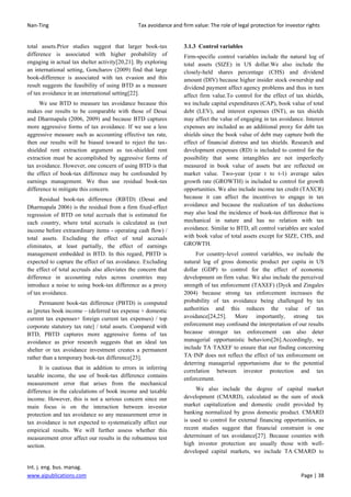 Tax avoidance and firm value: The role of legal protection for investor ...