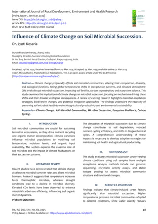 Influence of Climate Change on Soil Microbial Succession. | PDF