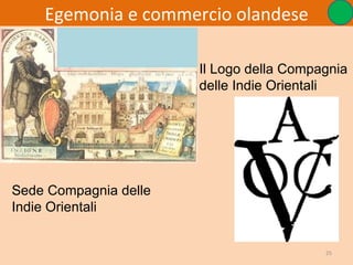 Egemonia e commercio olandese

                       Il Logo della Compagnia
                       delle Indie Orientali




Sede Compagnia delle
Indie Orientali


                                          25
 